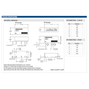 FONTE CONVERSOR DC / DC NMA0515C - VIN 5v VOUT+/-15v - Imagem 2