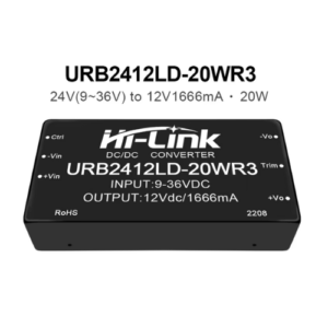 FONTE CONVERSOR DC / DC URB2412LD-20WR3 VIN 9-36v VOUT 12v 1666mA